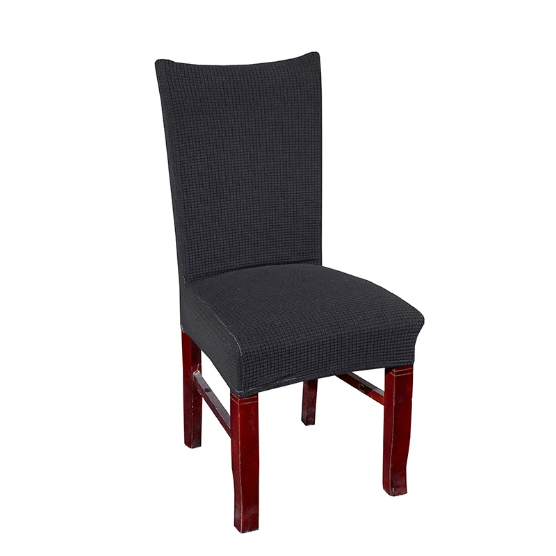 Жаккардовые чехлы для стульев, тянущиеся чехлы для стульев, моющиеся Защитные чехлы для обедов, чехлы для гостиничного банкета, домашнего декора - Цвет: black