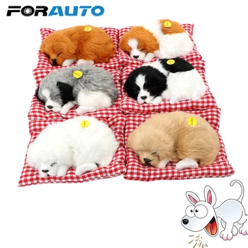 

FORAUTO Car Ornament Cute Plush Dogs Dashboard Decoration Car Styling Simulation Sleeping Dog Toy With Sound Auto Accessories