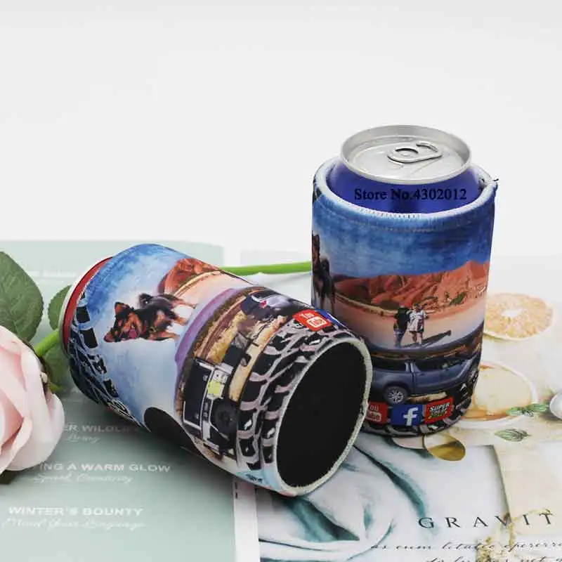 

200pcs/lot Printing LOGO Isothermal Cooler For Picnic Beer Can Cover Custom Stubby Holders Insulated Bag Can Cooler Neoprene