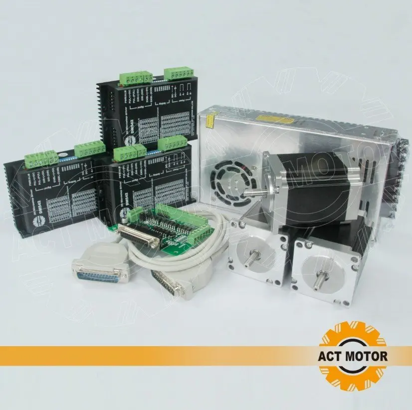 

3Axis 4-LEAD Nema 23 Stepper Motor 270oz-in,3A,76mm CNC Mill Control 50VDC/4.2A/128Mric