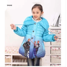 New Baby Girls Elsa Jacket Kids Cotton Keeping Warm Winter Coat Chirdren Character Lovely Hoodies Outerwear