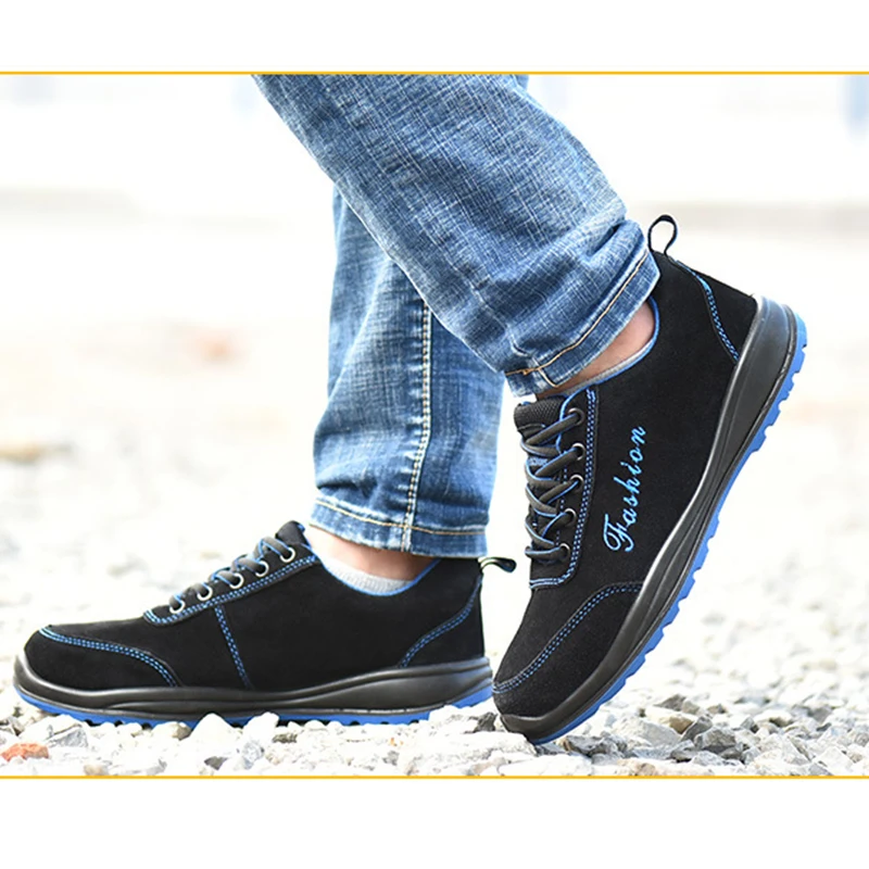 Botas de seguridad de trabajo con puntera de acero para hombres, zapatos de seguridad a prueba de perforaciones, zapatos de trabajo transpirables para hombre - 2