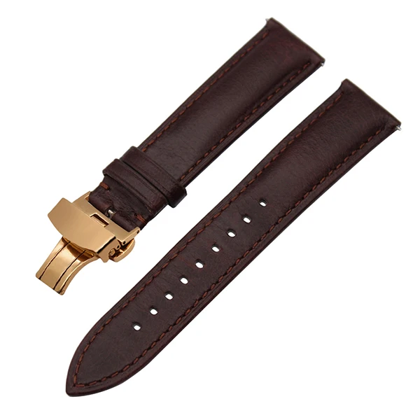 Italy Genuine Leather Watchband 20mm 22mm for Huami Amazfit GTR 47mm 42mm Butterfly Clasp Watch Band Quick Release Strap Belt - Цвет ремешка: Dark Brown RG