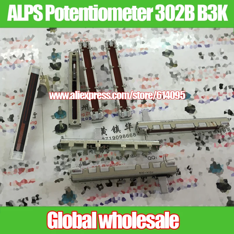 1 шт. односоставной прямой слайдовый потенциометр ALPS 60 мм 302B B3K/с меткой средней