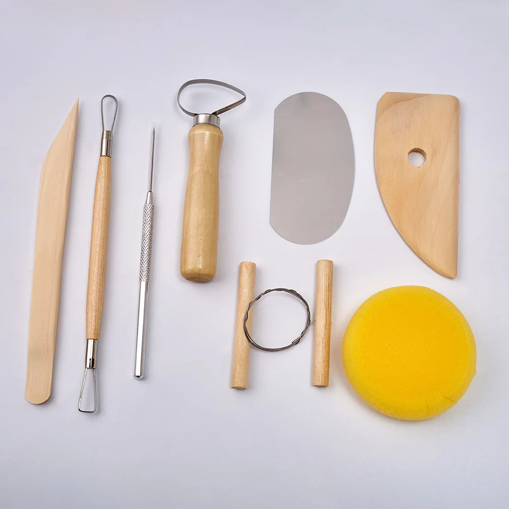 8 шт./компл. DIY Art базовые глиняные инструменты для гончарного дела набор ремесел глиняный набор инструментов для лепки керамика и керамика деревянные ручки инструменты для лепки из глины