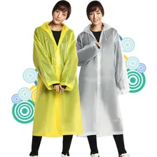 Moda eva mulher homem capa de chuva engrossado à prova dthickágua chuva poncho casaco adulto claro transparente acampamento hoodie rainwear terno(China)