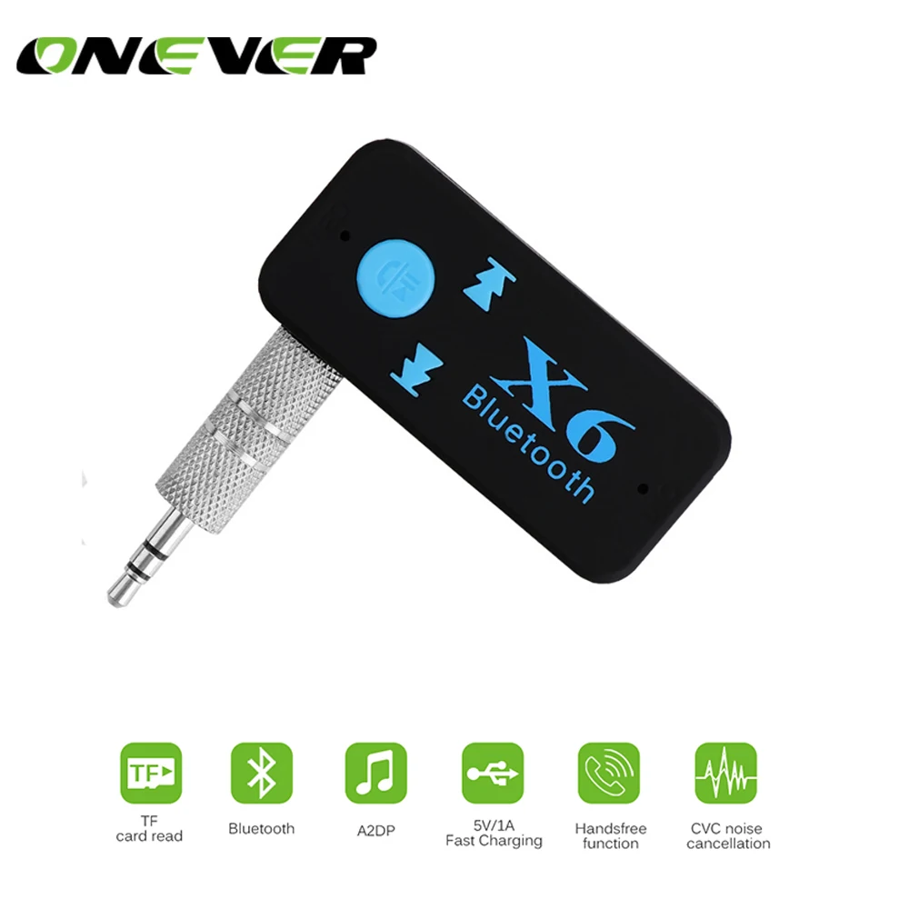 Onever USB Bluetooth Aux аудио приемник адаптер 3,5 мм разъем 4,1 Aux Bluetooth Handsfree автомобильный комплект TF карта A2DP Mp3 музыкальный приемник