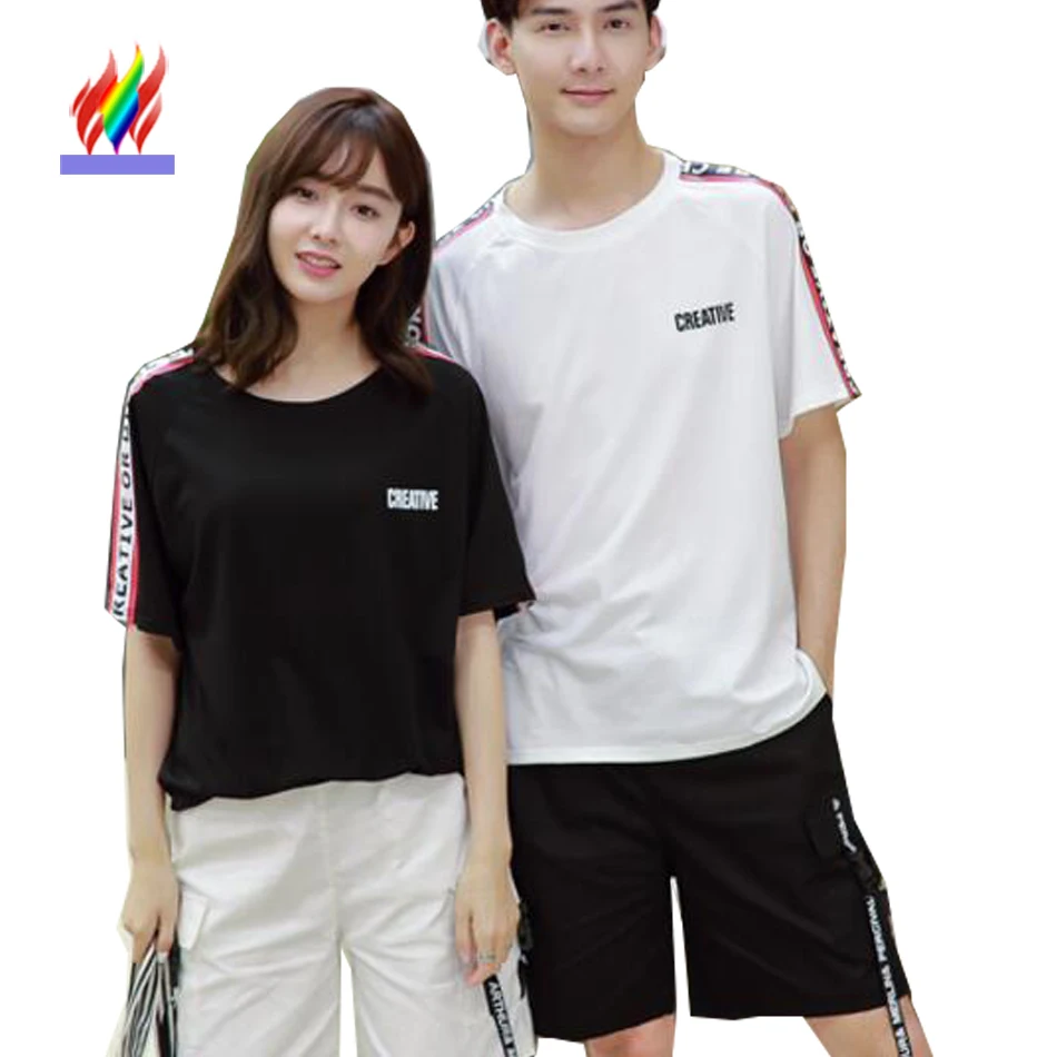 Korean T Shirts For Lovers Couple Clothes Men Women Fashion Summer