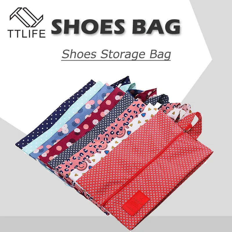 

VOGIVGO Portable Waterproof Travel Shoe Bag Pouch Convenient Storage Organizer Shoes Sorting Zipper Tote Nylon Shoes Storage Bag
