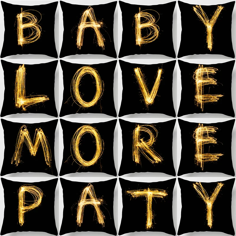 

Double Side Print 45x45cm Kids Room Decoration Letter Pillow English Alphabet Polyester Cushion Cover Home Decoration Pillowcase