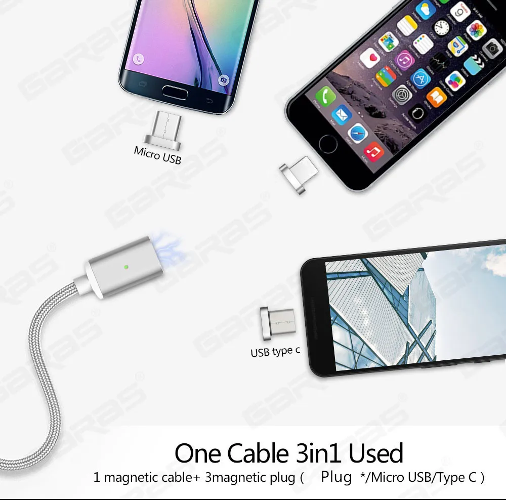 Магнитный кабель usb type C для iPhone samsung type C кабель быстрого зарядного устройства для мобильного телефона Магнитный кабель Micro USB зарядное устройство для передачи данных