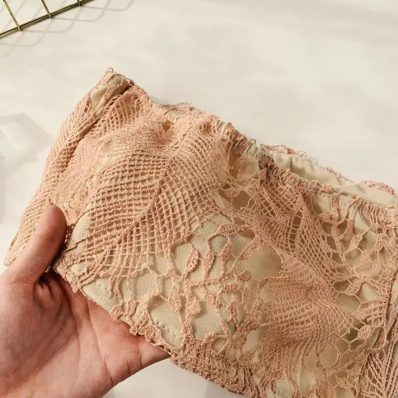2019 new fashion women's bra seaside holiday openwork lace tube top high waist short wrapped chest 2019 new fashion women's bra seaside holiday openwork lace tube top high waist short wrapped chest