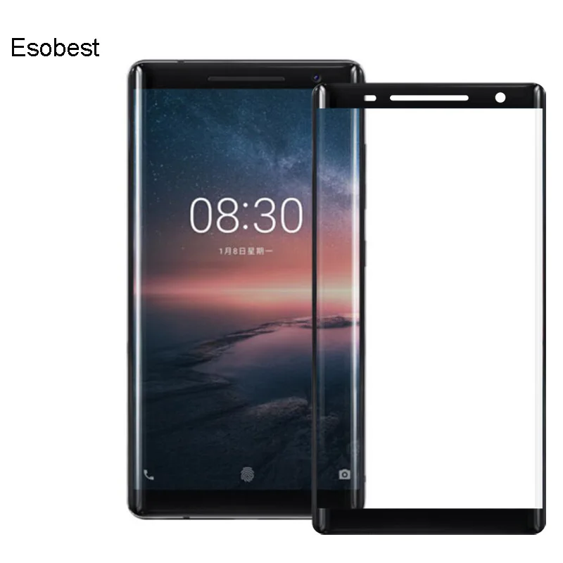 

Esobest 3D Full coverage glass for Nokia 8 Sirocco Tempered Glass Screen Protector anti-scratch glass film for nokia 8s