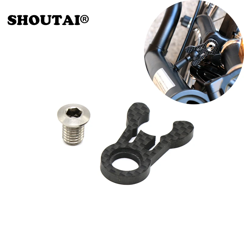 

Bicycle Carbon CNC Catcher Crab Clamp Head Tube fixing Buckle +TC4 titanium screws For Brompton Folding Bike Cycling Parts