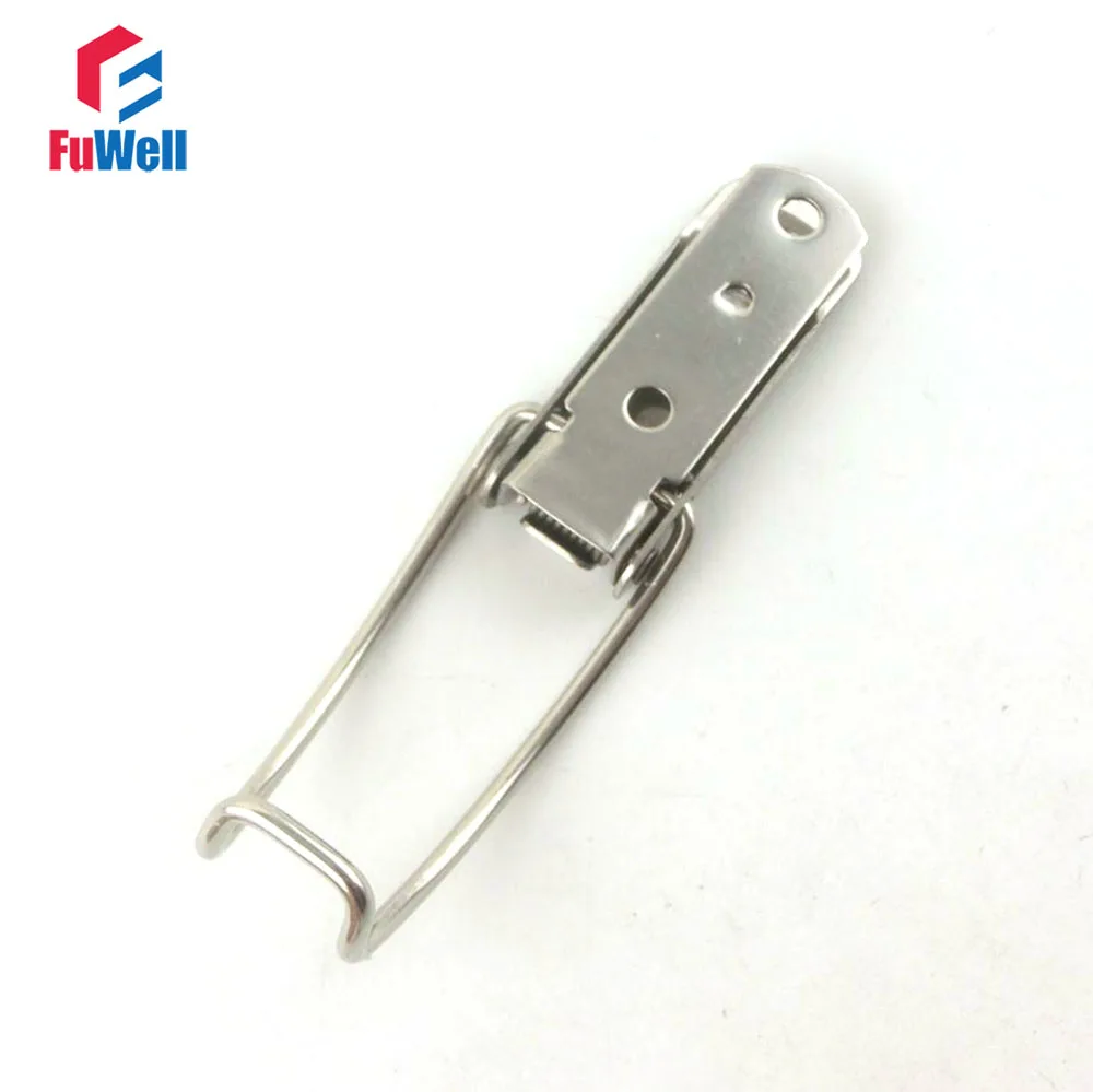 R115A Spring Loaded Catch Hasps Case Cabinet Box Buckle Toggle Latch Furniture Hardware Iron Hasps Sliding Door Window 10pcs