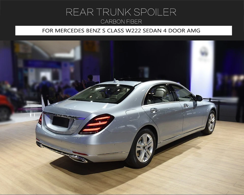 Углеродное волокно задний багажник спойлер багажника для Mercedes-Benz W222 S400 S500 S600 S63 S65 AMG