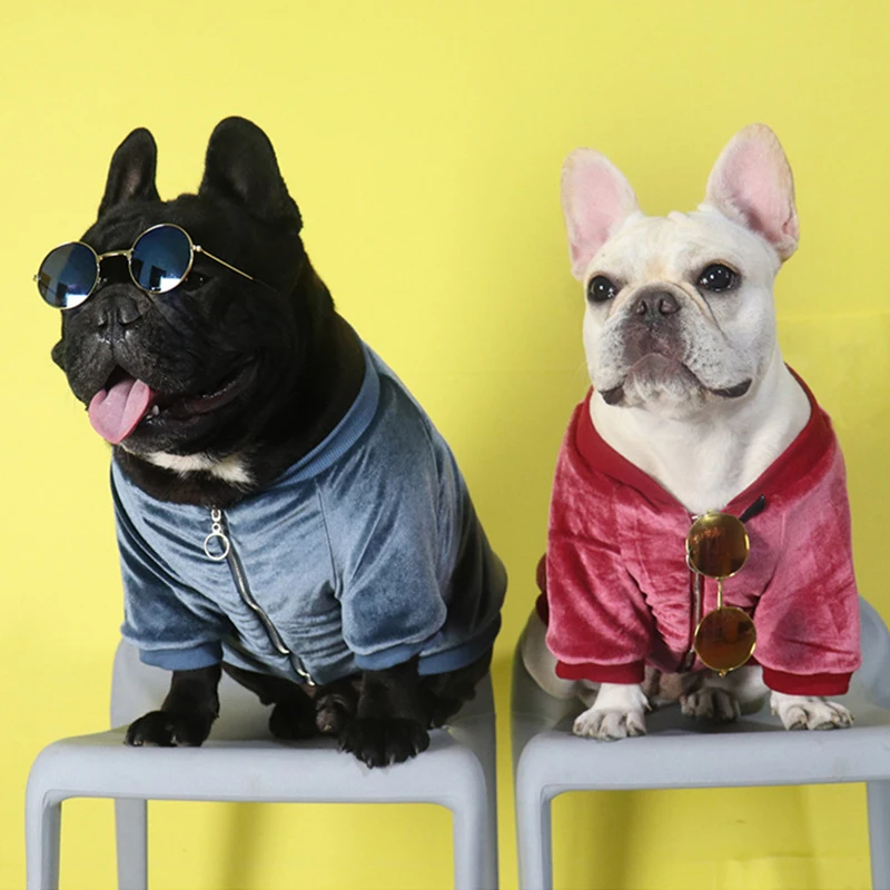 Winter French Bulldog Thick Jacket Pet Dog Clothes for Small Dogs Clothing Chihuahua Warm Sweater Pug Costume Roupa Para S-2XL | Дом и сад