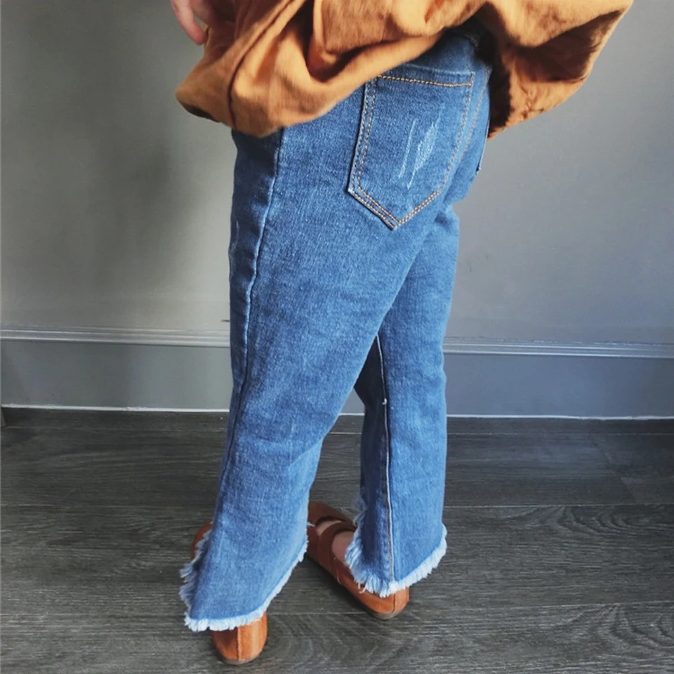 

Baby Girl Jeans 2-8 Years Girls' Trousers 2018 Top Quality Fit Jeans Kids Girl Denim Pants Girl Denim Bib Clothes