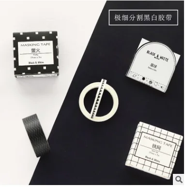 

18PCS/LOT black and white thin diary DIY sticker decorative paper tape masking tape washi tape