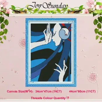 

Fashion girl painting counted 11CT 14CT Cross Stitch Set Wholesale DIY Cross-stitch Kit Embroidery Needlework Home Decor