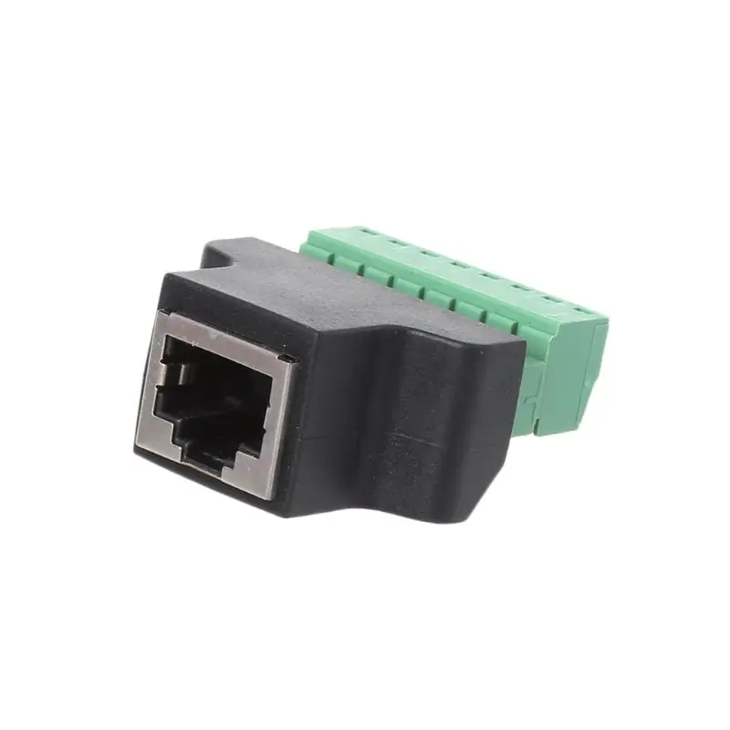 RJ45 Женский Винтовые клеммы 8-контактный разъём Ethernet коаксиальный кабель удлинитель адаптер