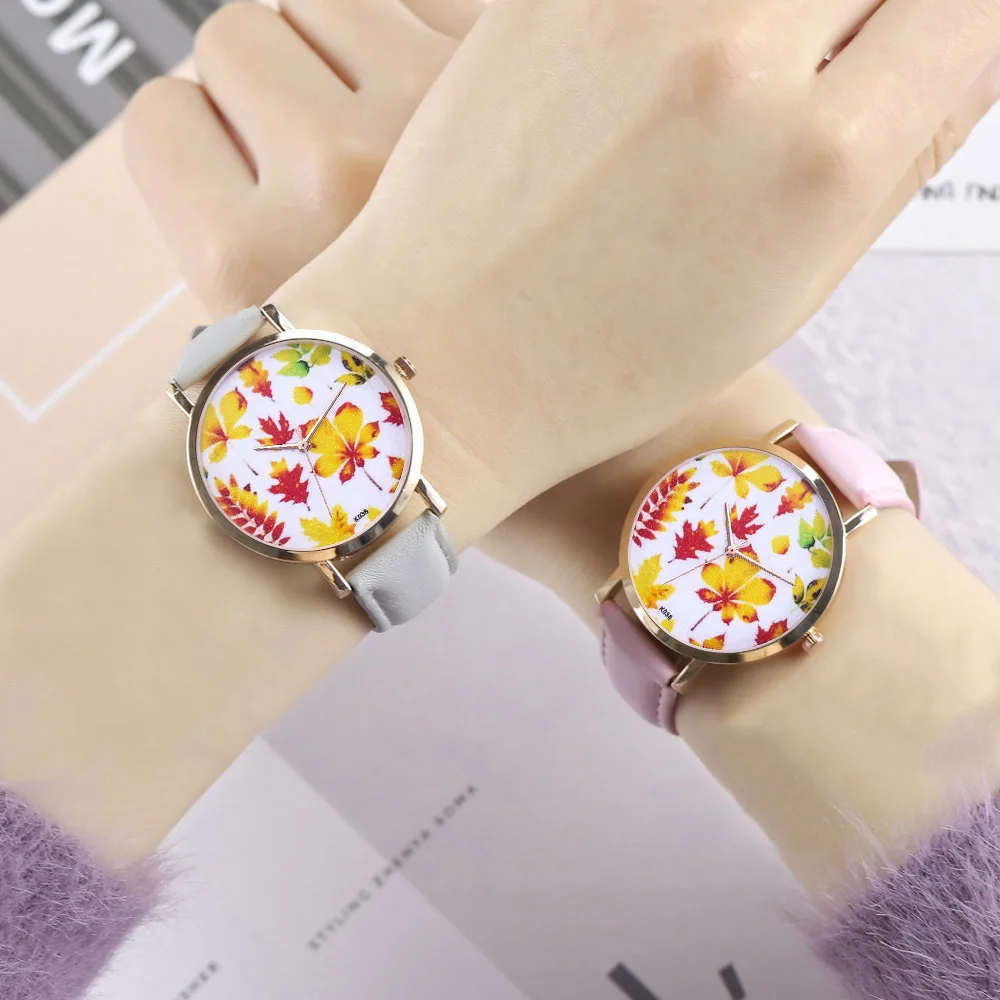 

Fashion Golden Ladies Watch Women Leather Ladies Wrist Watches Clock Relogio Feminino
