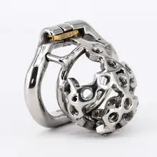 SODANDY Super Small Male Chastity Device Stainless Steel Cock Cage Metal Penis Lock Rings Sex Toys