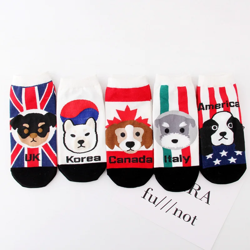 

Newest Spring Summer Cartoon Cotton Women Boat Socks Creative Casual Funny National Socks for Female Cute Girls Shorts Socks