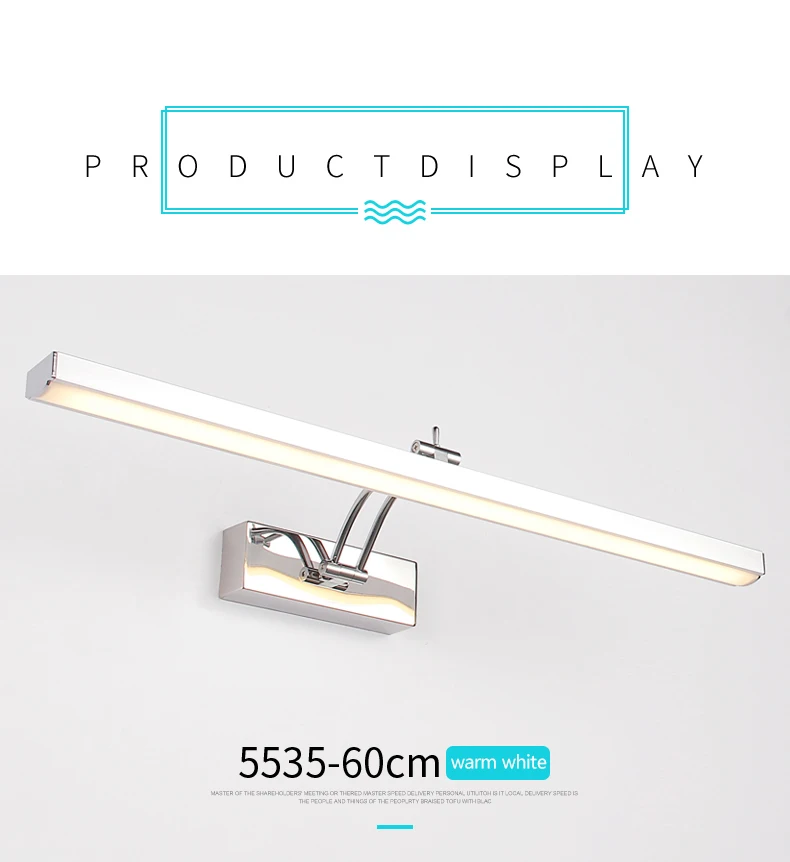 Светодиодный зеркальный светильник, AC85-265V из нержавеющей стали, современный настенный светильник для ванной комнаты, настенные бра с поворотной головкой, зеркальный настенный светильник ZJQ0006
