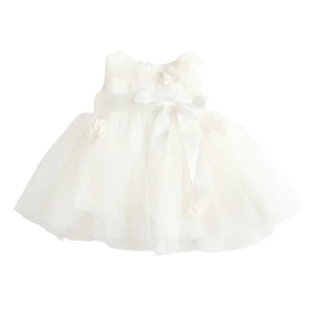 

WEIXINBUY Summer Casual Baby Girls Sleeveless 3D Floral Design Dress Kids Toddler Princess Pageant Sundress
