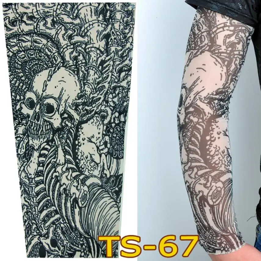 Us 104 44 Offnew 1pc Cool Men Women 7 Color Nylon Elastic Temporary Tattoo Sleeve Designs Body Arm Stockings Tatoo Au31 In Temporary Tattoos From