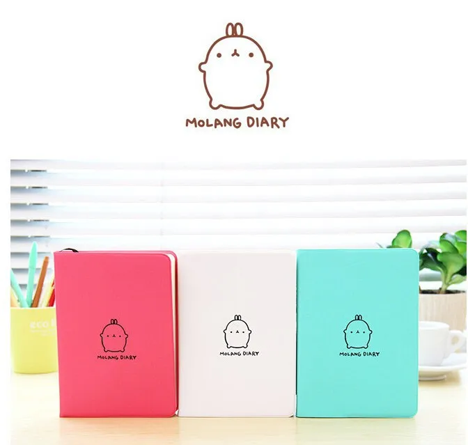 2015-2016 Cute Kawaii Notebook Cartoon Molang Rabbit Journal  Diary Planner Notepad for Kids Gift Korean Stationery13