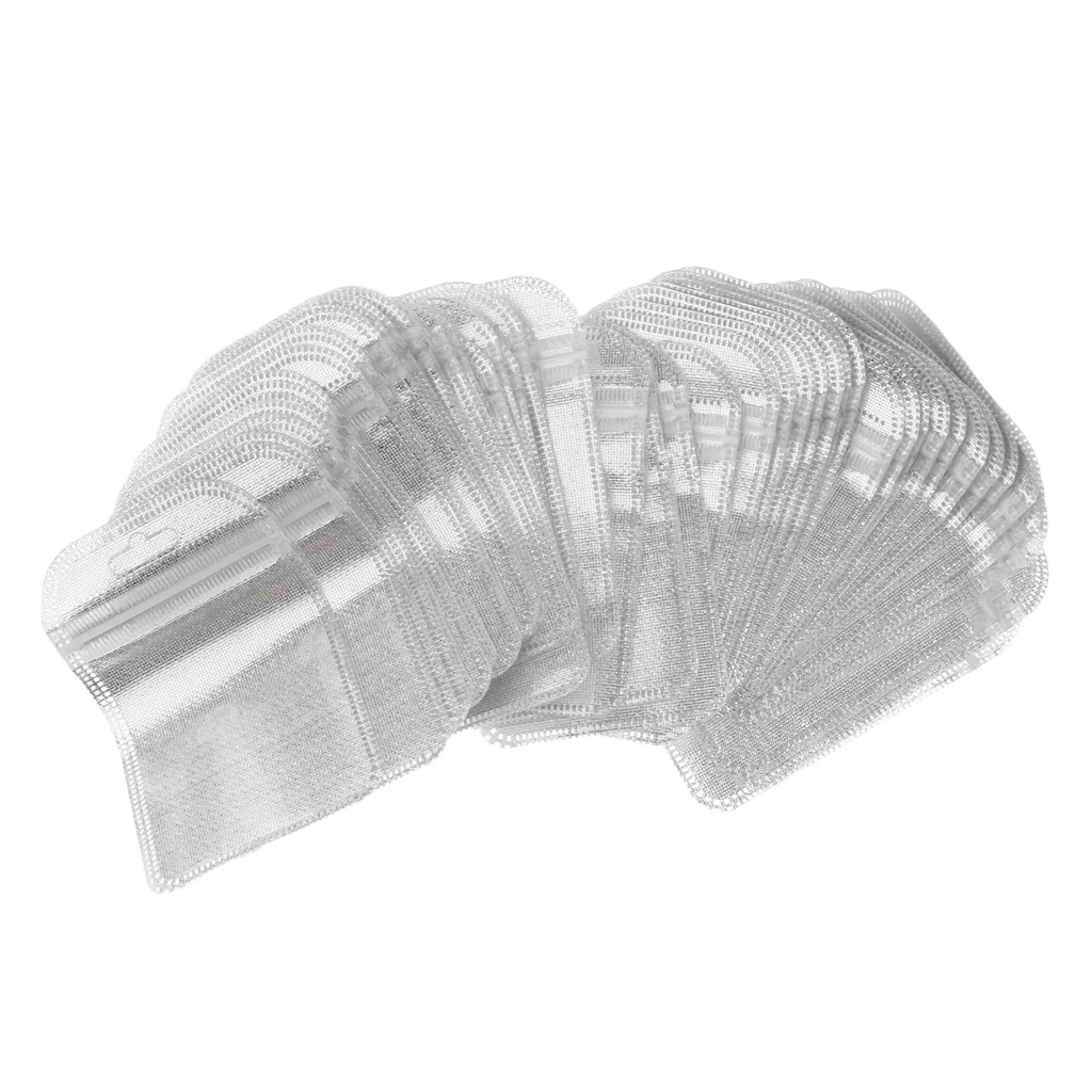 MagiDeal 50pcs Half-clear Polypropylene OPP Bags Plastic Bag Pouches 3 Size Available