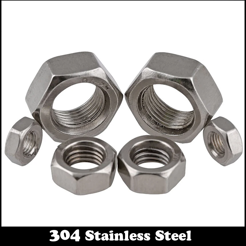 All Sizes M4-M24 Fine Pitch Thread Hexagon Full Nuts Hex Nut A2 304 Stainless 