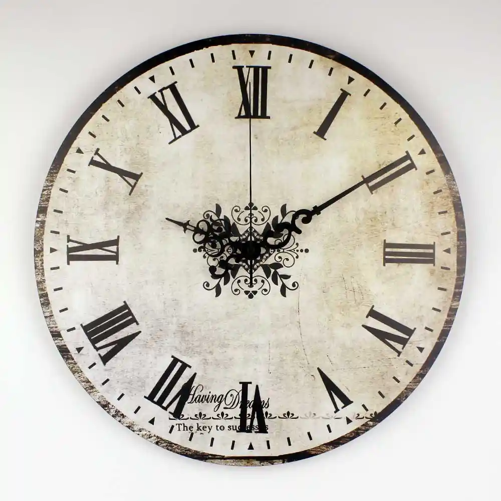Brand Absolutely Silent Vintage Large Decorative Wall Clock With Waterproof Clock Face And Roman Number Retro Wall Decor Watch Brand Wall Clock Wall Clockwall Clock Brands Aliexpress
