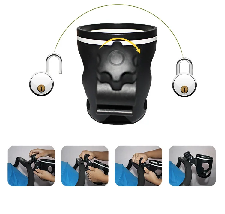 New Baby Stroller Cup Holder Rack Bottle Universal 360 Rotatable Cup Holder for Milk Bottle Cart Pram Stroller Accessories