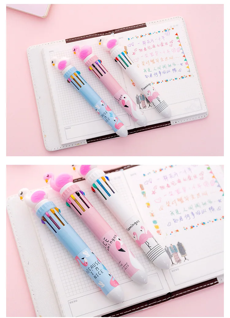 Фламинго 10 цвета, шариковая ручка kawaii Единорог кошка лапа волшебная палочка шариковые ручки для детей подарок Материал Escolar школьные принадлежности