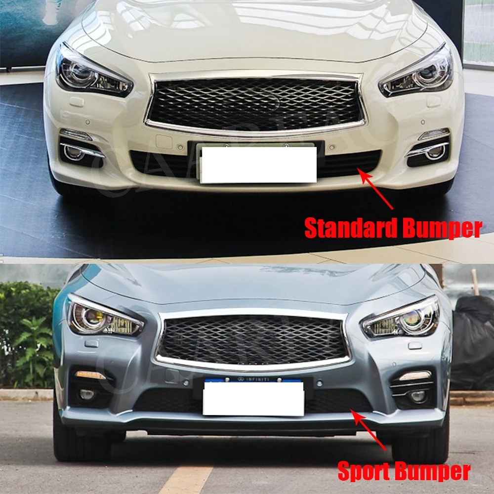 3 PCS/Set Car Front Bumper lip Spoiler For Infiniti Q50 Q50S- Auto Exterior Parts ABS Head Chin Cover Trim