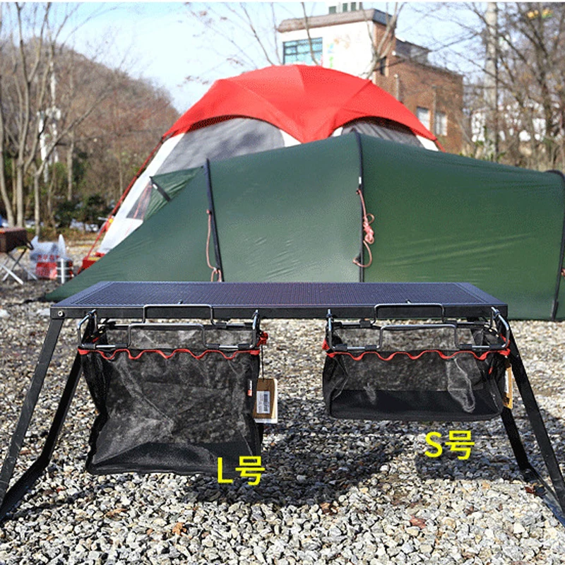 

Portable Iron Rack Storage Bag for BBQ Picnic Kit Kitchen Sundries Organizer Large Capacity For Camping Outdoor Tools Dropship