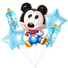 5 предметов в партии, счастливый Декорации для вечеринки на день рождения надувные шары Mickey Мышь 18-дюймовые Звездочка грыжа Фольга шар для 1st на день рождения