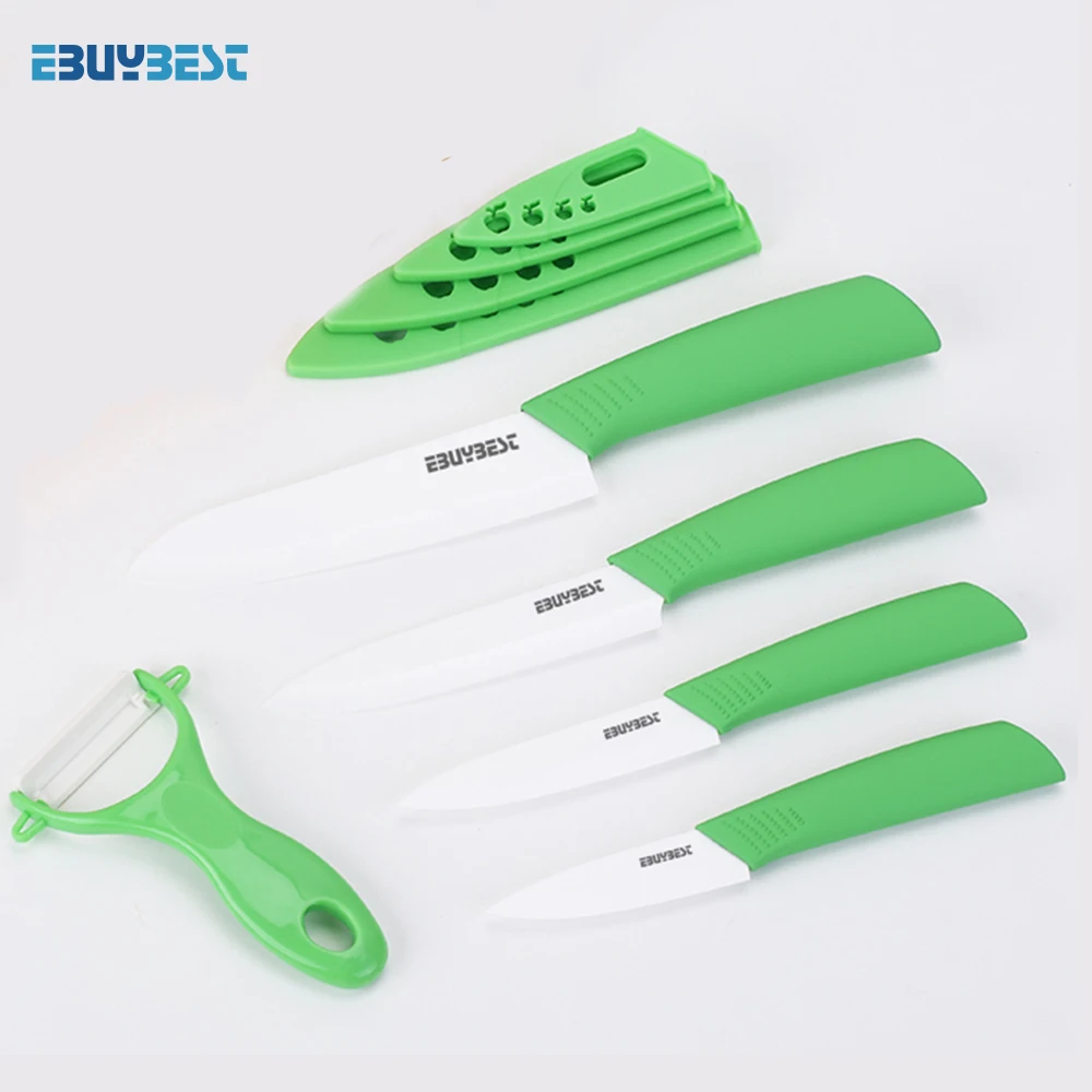 

Ceramic Knives Kitchen Knives 3 4 5 6 inch Kitchen Knife Cook Set + Peeler White Zirconia Blade Vegetable Meat Cleaver Knife