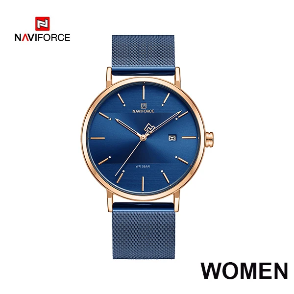 Couple watch NAVIFORCE Men Casual Dress Luxury Women Quartz Wristwatch Clock For Male Female waterproof Sport Lovers Watch - Цвет: RGBE-WOMEN