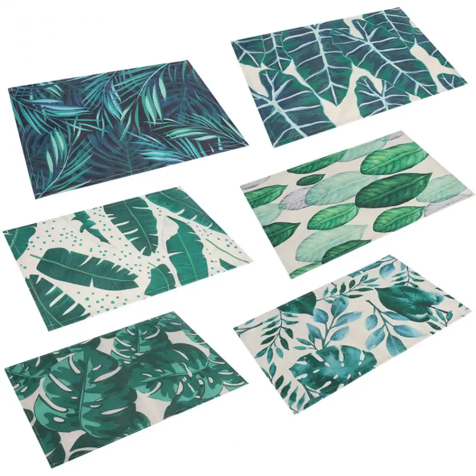 Buy Kitchen Table Mats Creative Green Leaves Kitchen