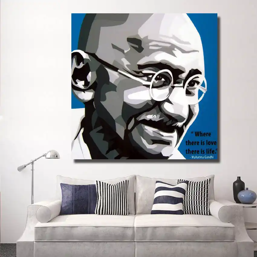 free shipping mahatma gandhi oil painting art wall picture decor on canvas star figure poster for living room home decor painting calligraphy aliexpress free shipping mahatma gandhi oil