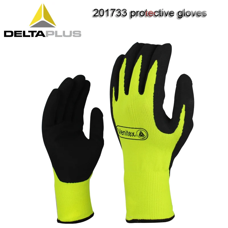 DELTAPLUS 201733, защитные перчатки, эмульсия, пенящееся покрытие, перчатки для страховки труда, износостойкие, защитные перчатки