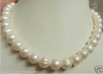 

Free Shipping>>new hot AAA 10-11mm white freshwater Natural pearl necklace sterling silver