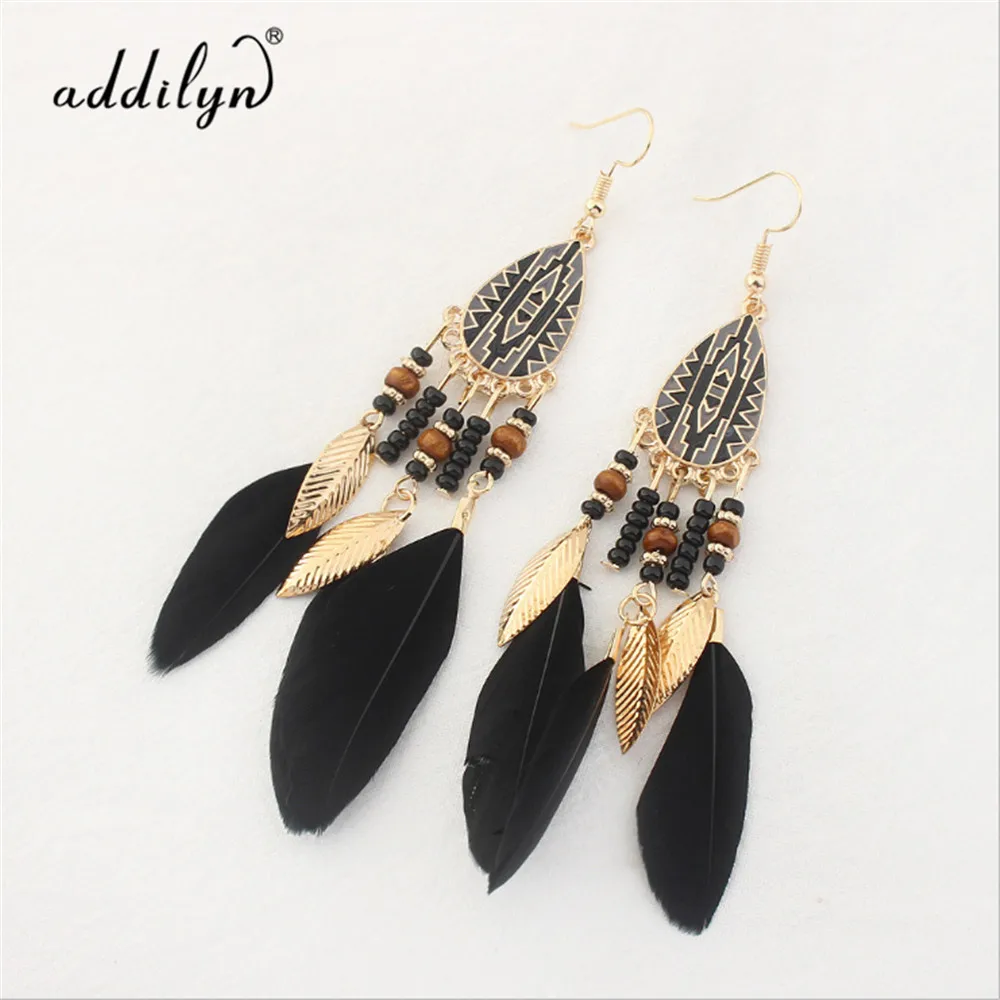 Оптовая продажа 2018 с длинными кисточками мода перо Стиль Этническая Boho Большой