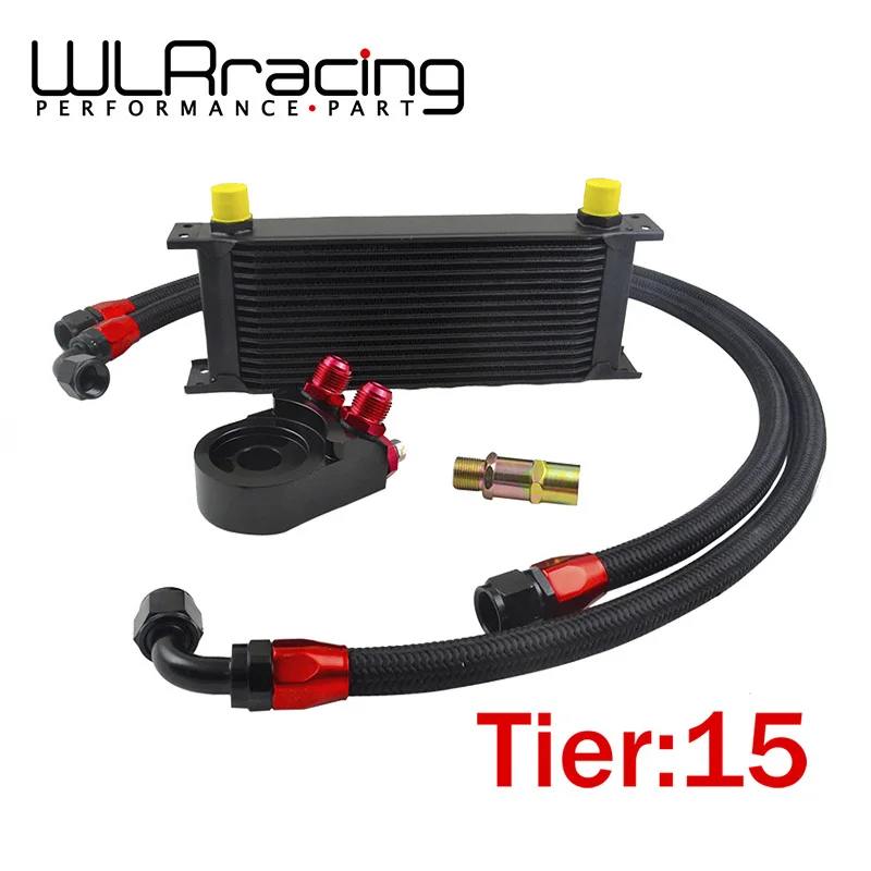 WLR Universal 15 ROWS OIL COOLER ENGINE + AN10 Oil Filter Cooler