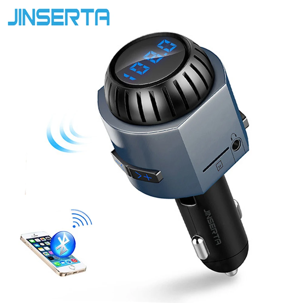 JINSERTA Беспроводной Bluetooth Автомобильный MP3 плеер FM передатчик модулятор радио