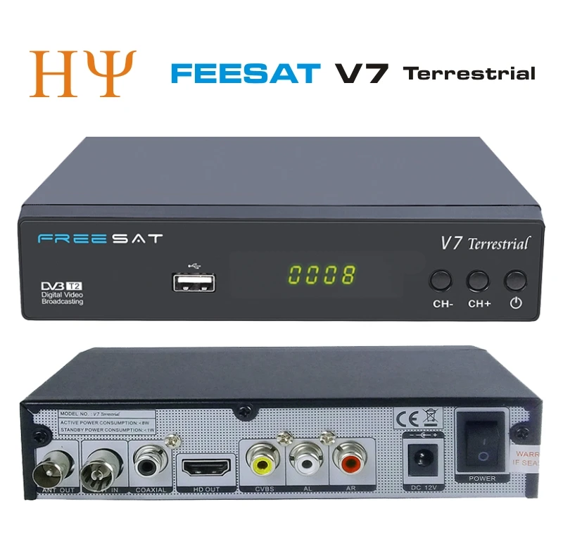 FREESAT V7 Terrestrial DVB-T2 Smart TV Box HD DVB-T2 T2 STB H.264 HD TV Digital Terrestrial Receiver DVB T/T2 Set top Box
